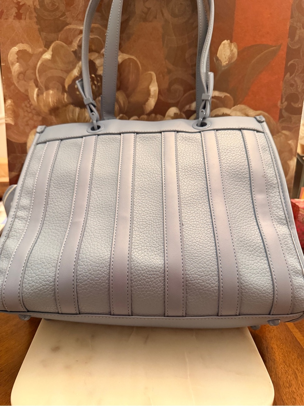 Steve Madden Bwebber Cornflower Blue Convertible Tote & Crossbody w/Guitar Strap - Picture 8 of 13